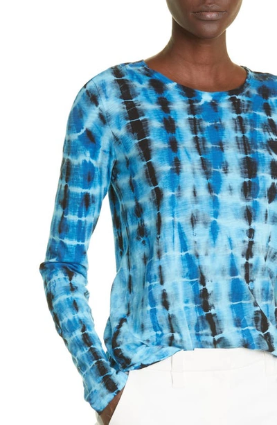 Shop Proenza Schouler Tie Dye Long Sleeve Cotton Jersey T-shirt In Blue Multidnu