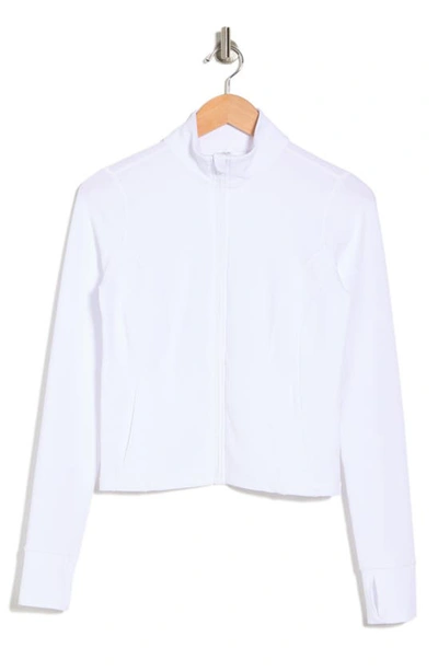 Shop 90 Degree By Reflex Rib Interlink Zip Front Active Jacket In White