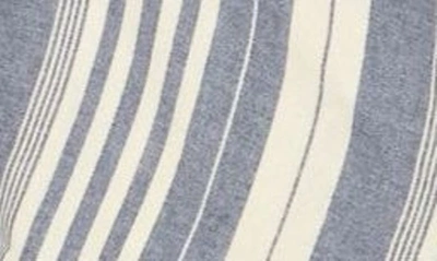 Shop Bcbgeneration Stripe Ruffle Long Sleeve Faux Wrap Romper In Blue Grey