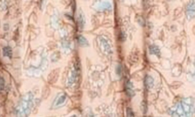 Blu Pepper Floral Border Print Maxi Dress In Peach Multi
