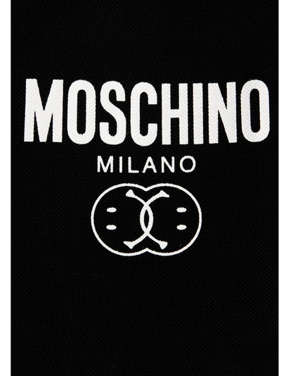 Shop Moschino Polo 'double Smile' In White/black
