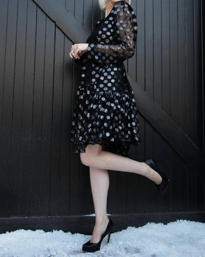 Shop Eva Franco Mia Dress In Disco Dot In Black