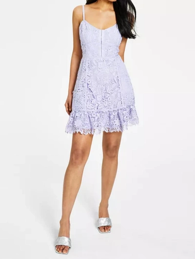 Shop French Connection Binadari Cabello Lace Strappy Dress In Cosmic Sky In Purple