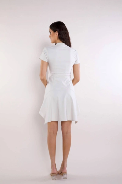 Shop Anatomie Short Sleeve Saira Dress In Stone In White