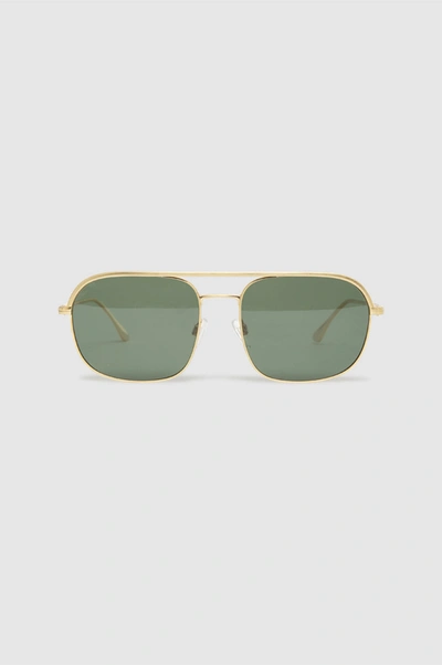 Shop Anine Bing Highland Sunglasses In Gold