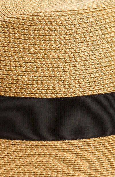 Shop Eric Javits Daphne Broad Brim Straw Fedora In Natural/ Black