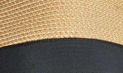 Shop Eric Javits Daphne Broad Brim Straw Fedora In Natural/ Black