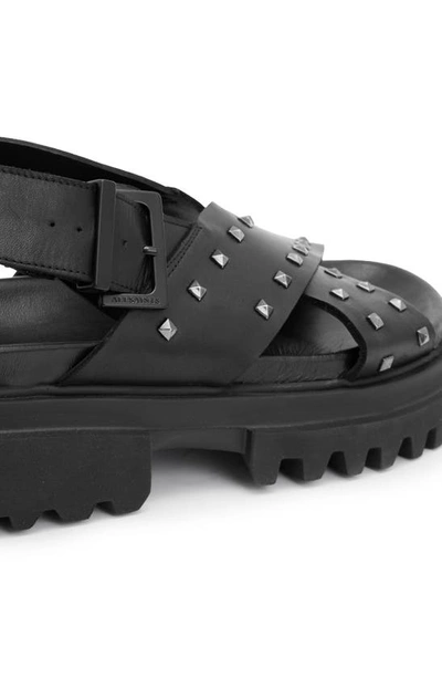 Shop Allsaints Cosmo Stud Slingback Sandal In Black