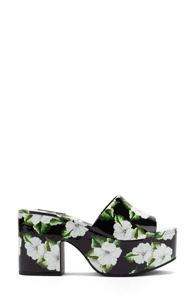 Larroude Miso Leather Platform Clog In Black/ Black
