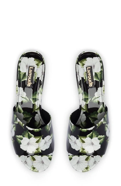 Larroude Miso Leather Platform Clog In Black/ Black