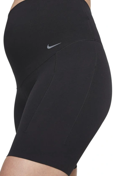 Shop Nike Zenvy Maternity Bike Shorts In Black
