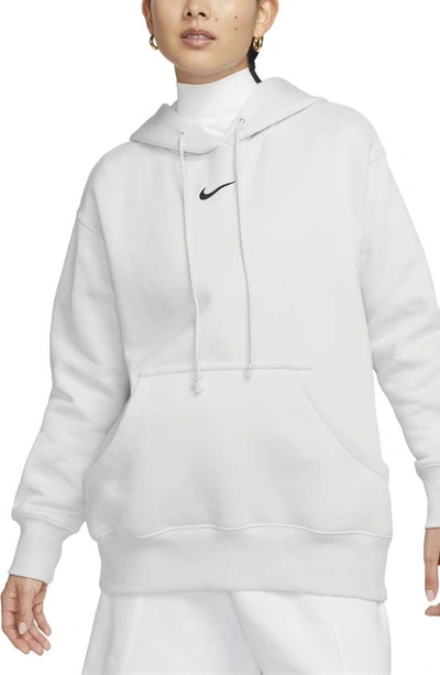 Shop Nike Sportswear Phoenix Oversize Fleece Hoodie In Photon Dust/ Black