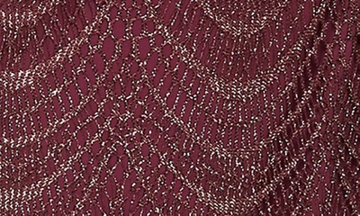 Shop Sl Fashions Metallic Crochet Lace Blouson Dress In Fig