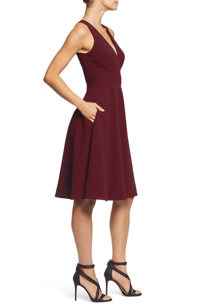 Shop Dress The Population Catalina Fit & Flare Cocktail Dress In Burgundy