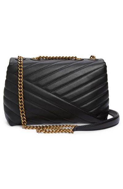 Tory Burch Kira Chevron Leather Convertible Shoulder Bag In Black