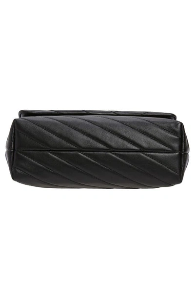 Tory Burch Kira Chevron Leather Convertible Shoulder Bag In Black