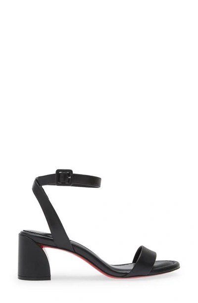 Christian Louboutin Miss Sabina Red Sole Ankle-strap Sandals In Black Nappa