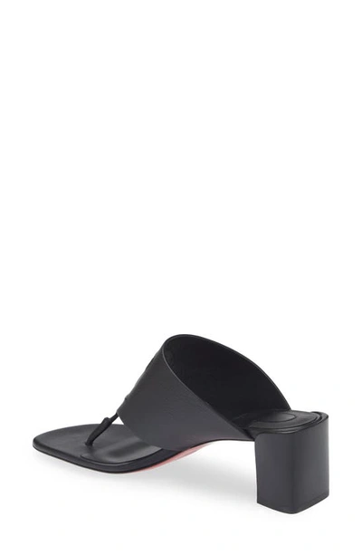 Shop Christian Louboutin Cl Logo Block Heel Sandal In Black