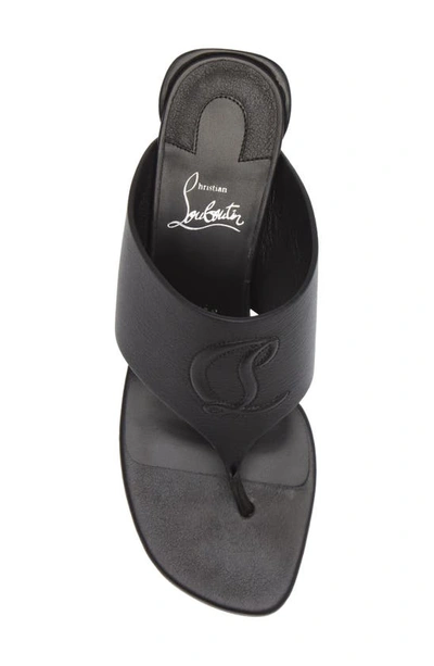 Shop Christian Louboutin Cl Logo Block Heel Sandal In Black