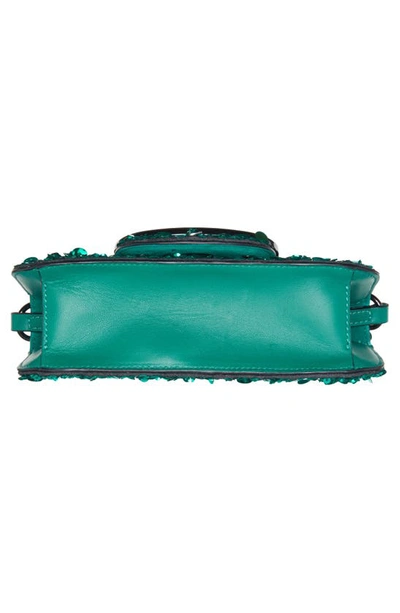 Shop Valentino Small Lòco Sequin Shoulder Bag In Verde Petrolio/ Green