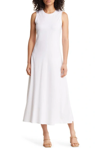 Nordstrom Sleeveless Cotton Blend Dress In White