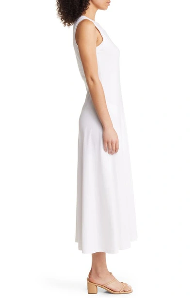 Nordstrom Sleeveless Cotton Blend Dress In White