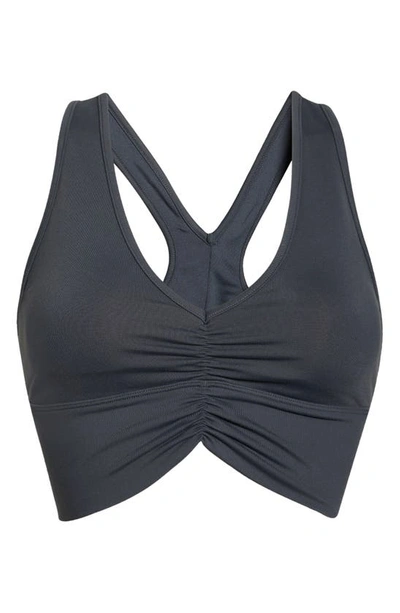 Shop Alo Yoga Wild Thing Racerback Bra In Anthracite