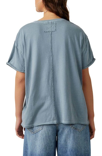 Shop Free People Nina Crewneck Cotton T-shirt In Blue Mirage