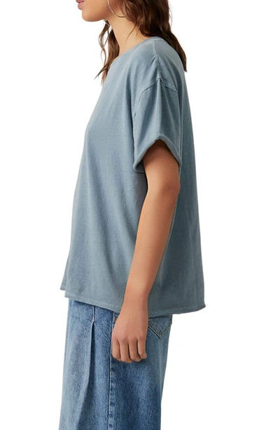 Shop Free People Nina Crewneck Cotton T-shirt In Blue Mirage