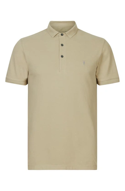 Shop Allsaints Reform Slim Fit Cotton Polo In Clay Green