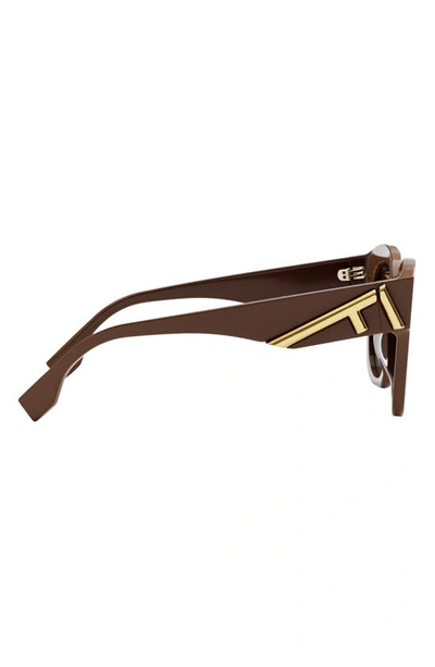 Shop Fendi The  First 63mm Square Sunglasses In Dark Brown / Gradient Brown