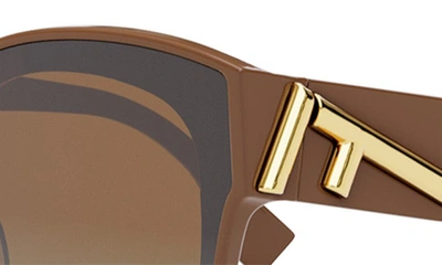 Shop Fendi The  First 63mm Square Sunglasses In Dark Brown / Gradient Brown