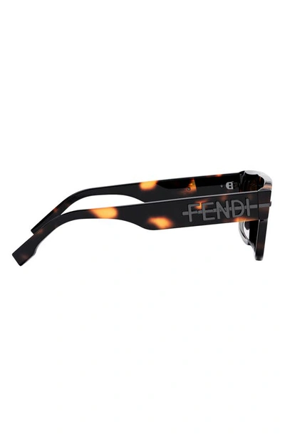 Shop Fendi Graphy 54mm Geometric Sunglasses In Blonde Havana / Brown