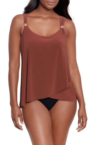 Shop Miraclesuit Razzle Dazzle Underwire Tankini Top In Tamarind Brown