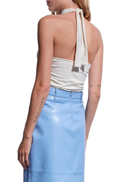 As By Df Catherine Crossover Halter Top In Buttercream