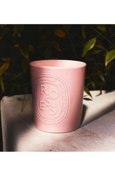 Shop Diptyque Roses Large Scented Candle In Pink Vessel