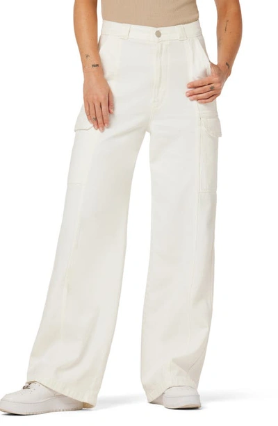 Shop Hudson High Waist Wide Leg Cargo Pants In White