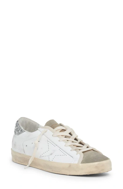 Shop Golden Goose Super-star Sneaker In White/ Taupe/ Silver