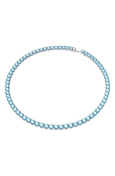 Shop Swarovski Matrix Tennis Necklace In Blue