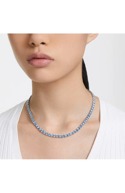 Shop Swarovski Matrix Tennis Necklace In Blue