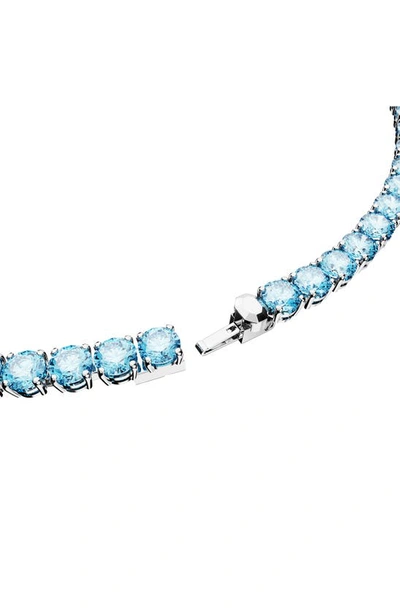 Shop Swarovski Matrix Tennis Necklace In Blue