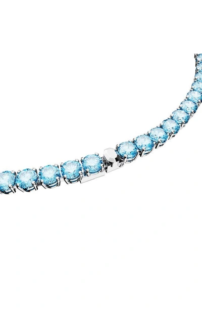 Shop Swarovski Matrix Tennis Necklace In Blue