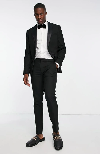Shop Topman Skinny Tuxedo Jacket In Black