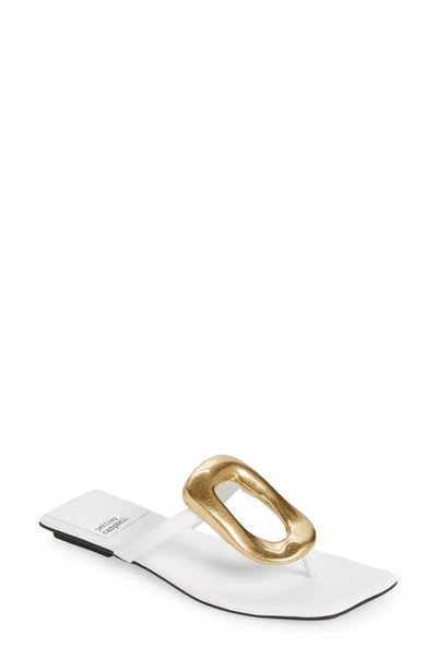 Shop Jeffrey Campbell Linques Flip Flop In White Gold