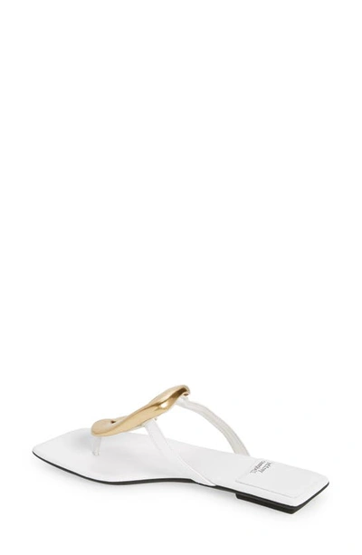 Shop Jeffrey Campbell Linques Flip Flop In White Gold