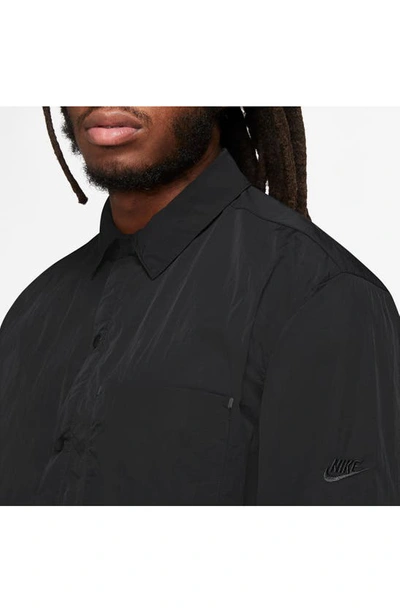 Shop Nike Sportswear Snap Up Performance Shirt In Black/ Lemon Chiffon/ Black