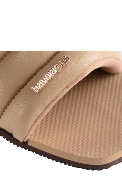 Shop Havaianas You Milan Quilted Slide Sandal In Rose Gold