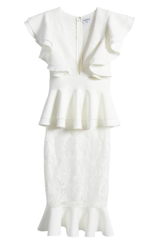 Bebe White Peplum Dress