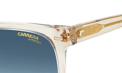 Shop Carrera Eyewear 55mm Rectangular Sunglasses In Beige/ Blue Shaded
