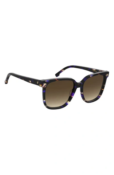 Shop Carrera Eyewear 55mm Rectangular Sunglasses In Violet Havana/ Brown Gradient